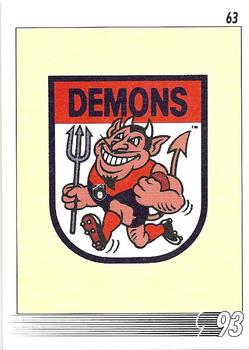 1993 Select AFL #63 Logo Back
